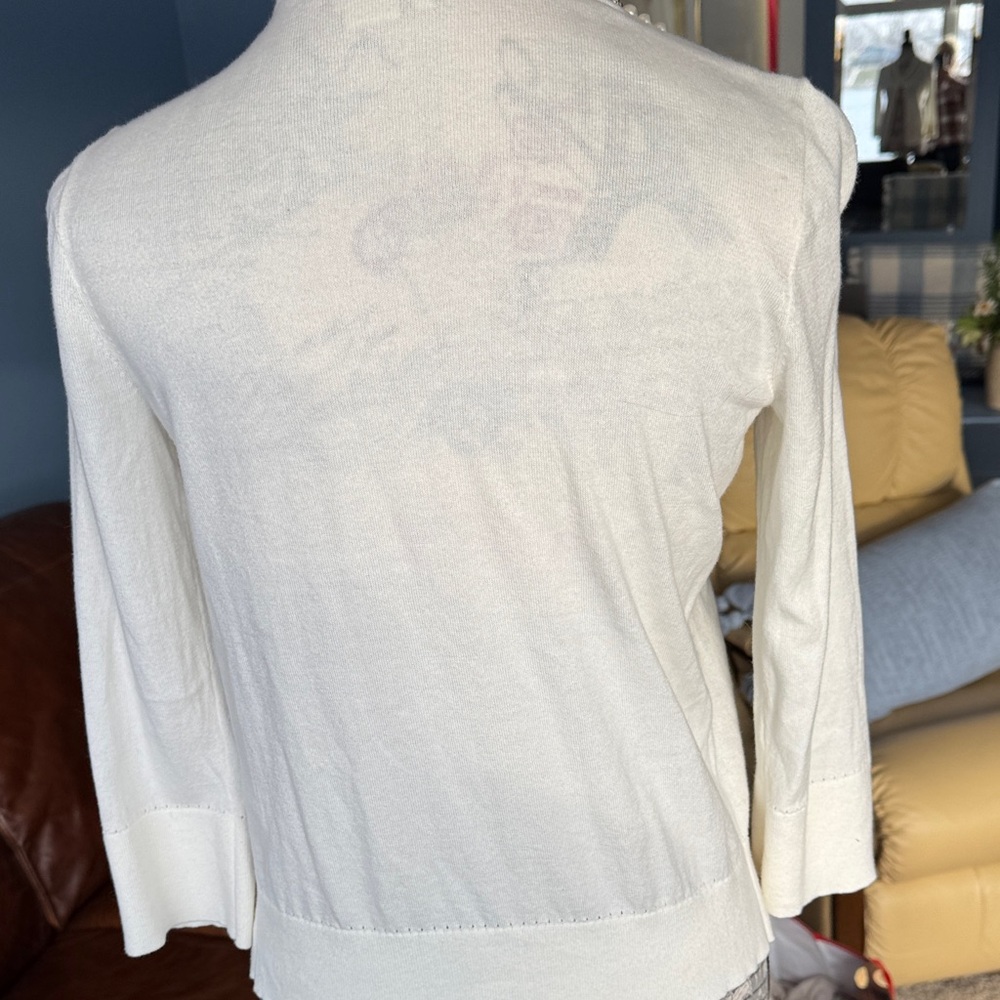 Kate Spade Ivory Cardigan with Pearl Accents - Picture 5 of 6